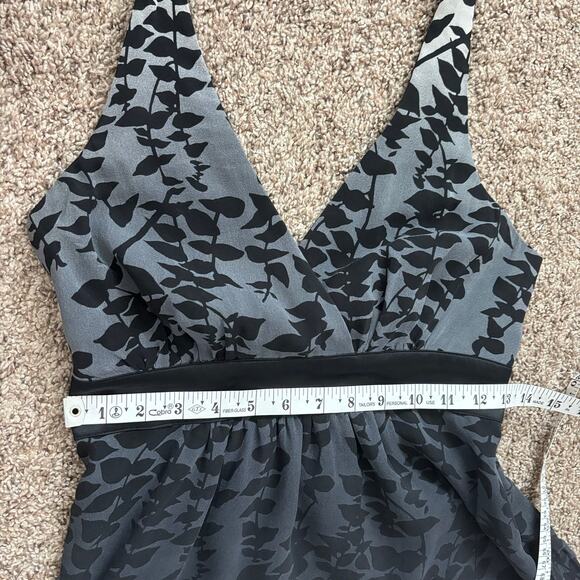 Vintage Y2k 100% Silk Express Babydoll Halter Top Sz 6 Black Gray Ombre 90s - Picture 9 of 11